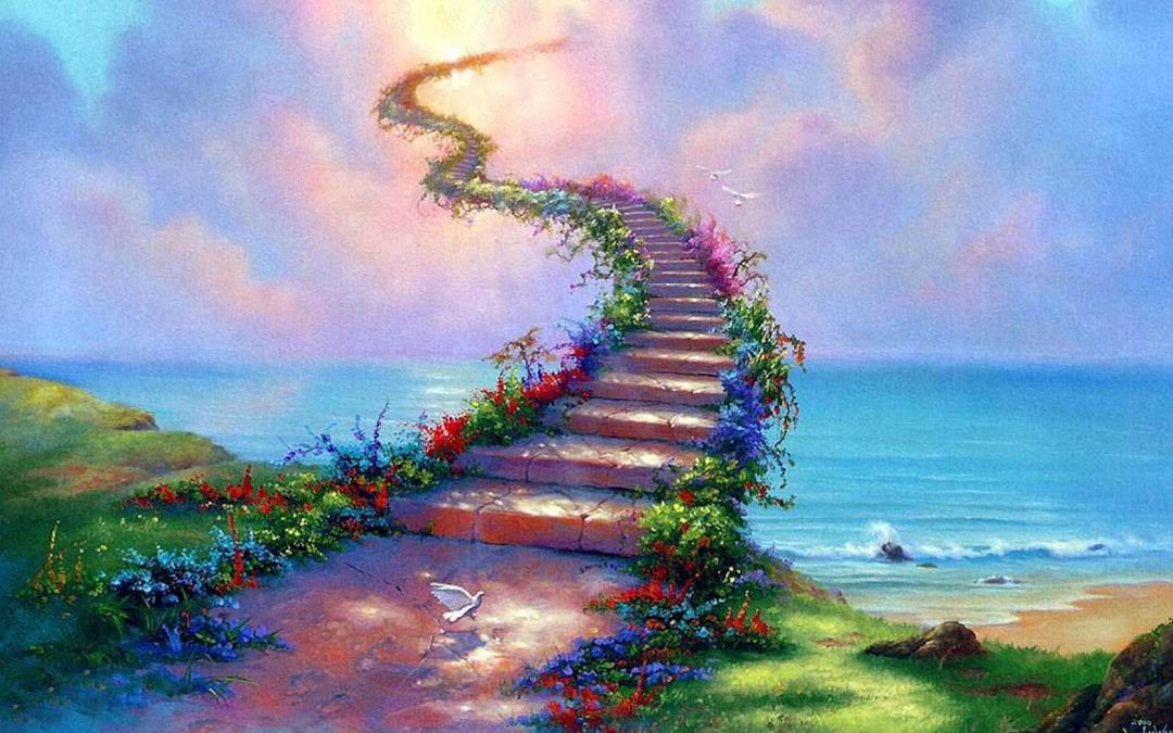 Treppe zum Himmel Diamond Painting Motiv