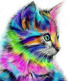 Bunte Katze Portrait Diamond Painting