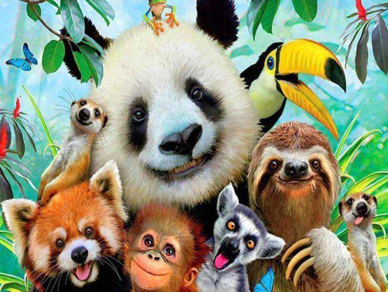 Tierparty Cartoonmotiv Diamond Painting