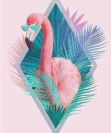 Rosa Flamingo Diamond Painting mit Sonnenbrille