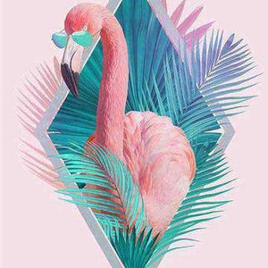 Rosa Flamingo Diamond Painting mit Sonnenbrille