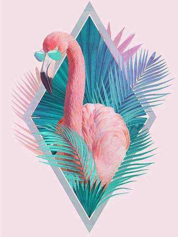 Rosa Flamingo Diamond Painting mit Sonnenbrille