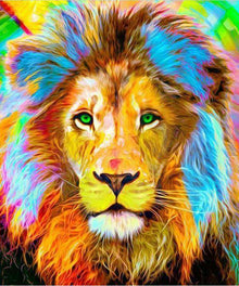 Bunter Löwe Tiermotiv Diamond Painting