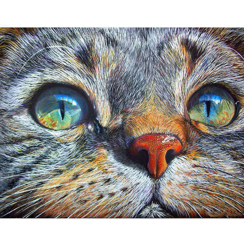 Katzenaugen Diamond Painting Nahaufnahme