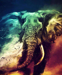 Surrealer Elefant als Tiermotiv Diamond Painting Motiv
