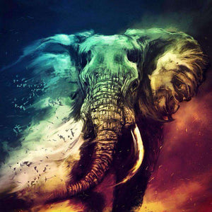 Surrealer Elefant als Tiermotiv Diamond Painting Motiv