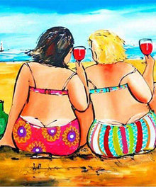 Damen am Strand Diamond Painting Motiv