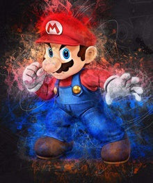 Super Mario Cartoonmotiv - Diamond Painting mit Actionpose