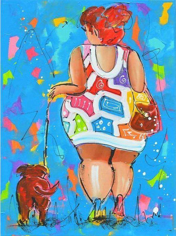 Dame mit Hündchen Diamond Painting