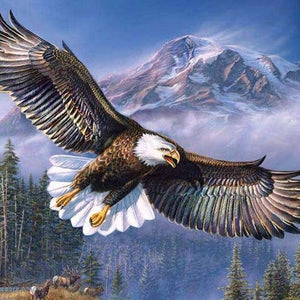 Weißkopfseeadler Diamond Painting über Berglandschaft