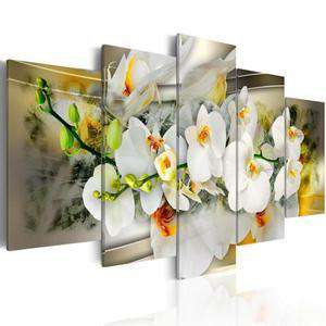 Weiße Orchidee - Diamond Painting 5-teiliges Panelbild