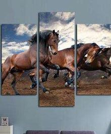 Pferde im Galopp Pentaptychon Diamond Painting Motiv