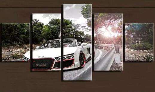 Sportwagen Pentaptychon Diamond Painting
