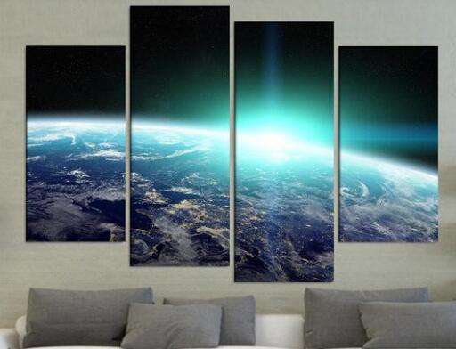 Erde Weltraum Quadriptychon Diamond Painting