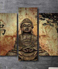 Buddha Schriftzeichen Pentaptychon Diamond Painting
