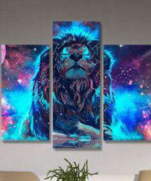 Mächtiger Löwe Pentaptychon Diamond Painting