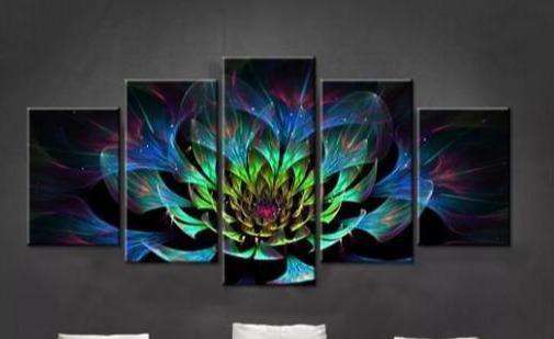 Geheimnisvolle Blume Pentaptychon Diamond Painting