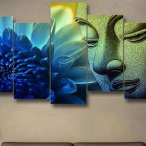 Buddha Blauer Lotus 5-teilig Diamond Painting