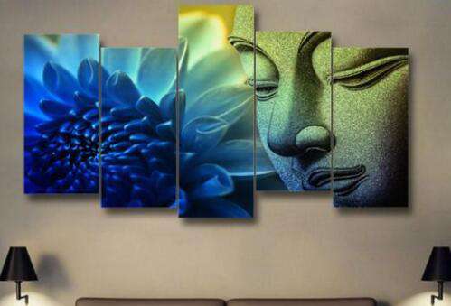 Buddha Blauer Lotus 5-teilig Diamond Painting