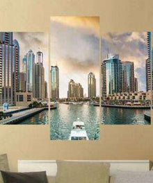 Moderne Stadt Pentaptychon Diamond Painting