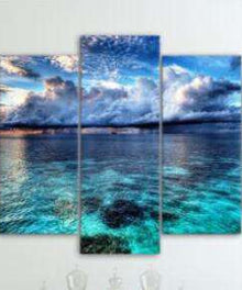Azurblaues Meer Pentaptychon Diamond Painting