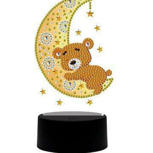 DP Lampe Teddybär Mond Diamond Painting Leuchte
