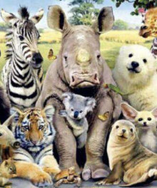 Safari Tierfreunde Diamond Painting Motiv