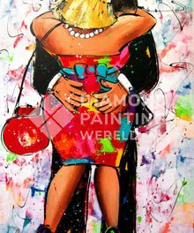 Fette Dame umarmt | Exklusiv - Edition (Exklusiv - Edition) - Diamond Painting Motiv