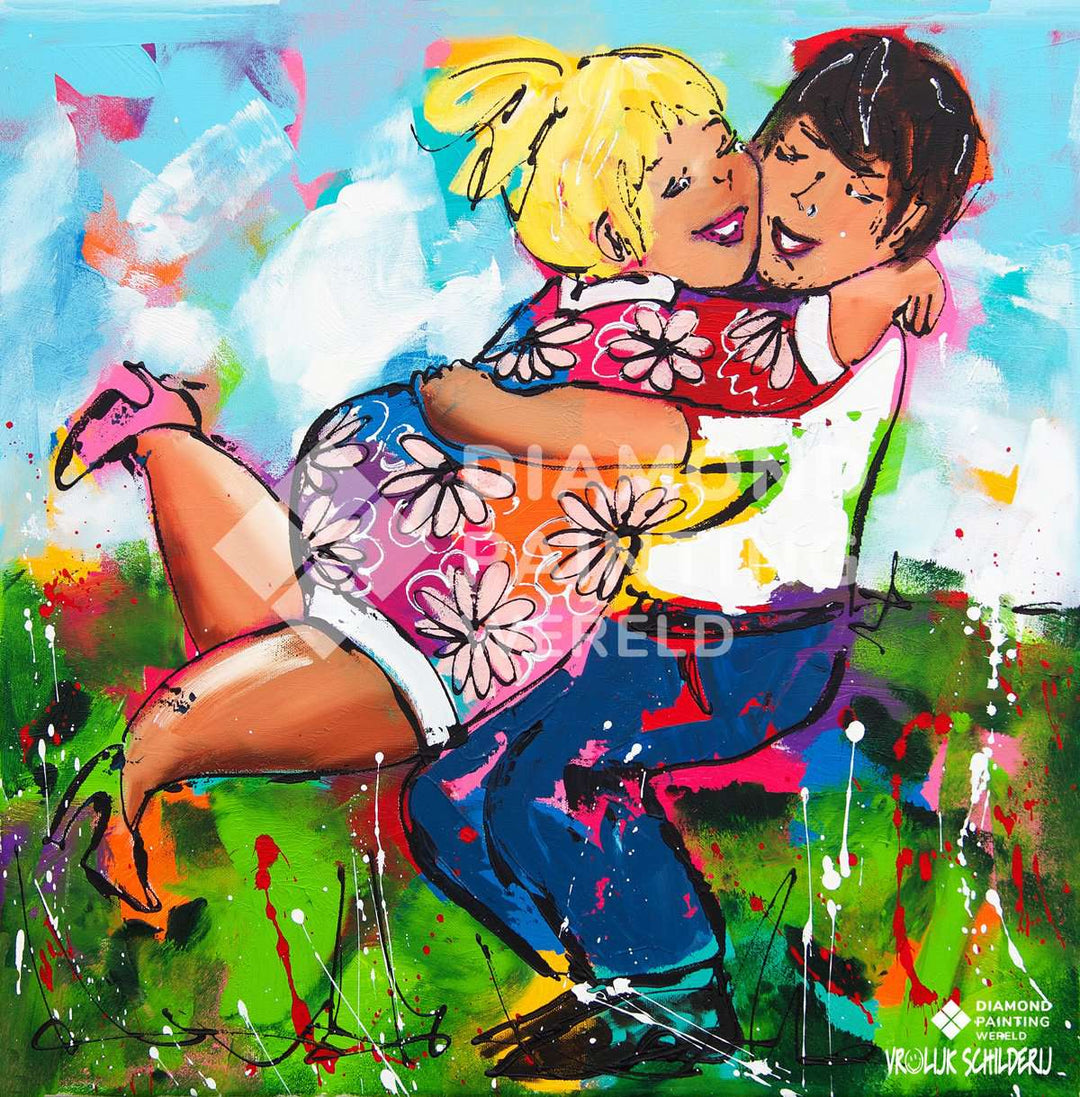 Fette Dame umarmt | Exklusiv - Edition - Diamond Painting Motiv