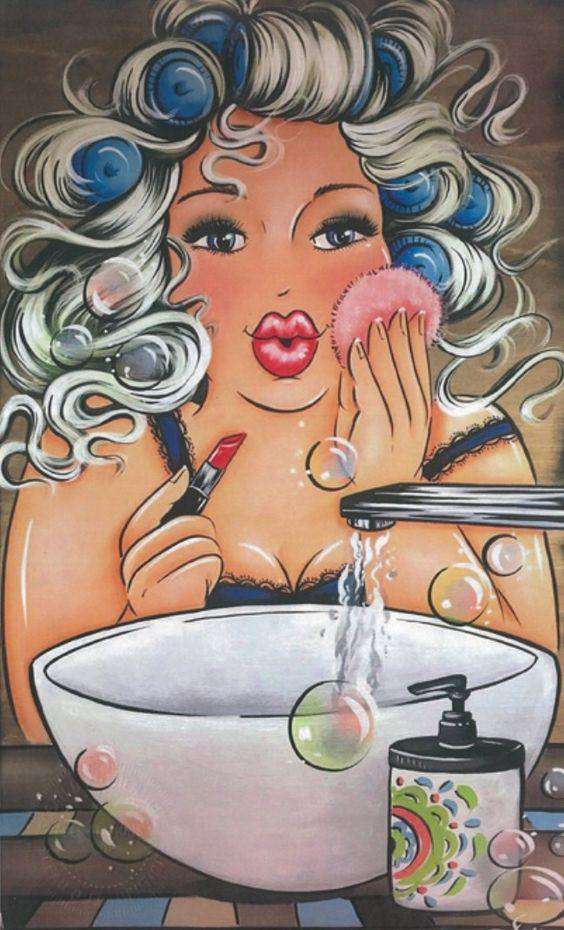 Dame im Bad Neuer Tag Diamond Painting