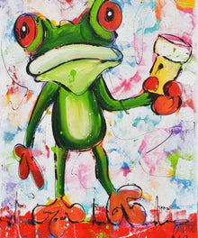 Frosch mit Cocktail Diamond Painting Motiv