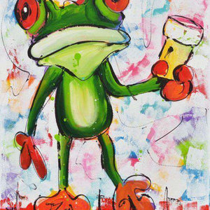 Frosch mit Cocktail Diamond Painting Motiv