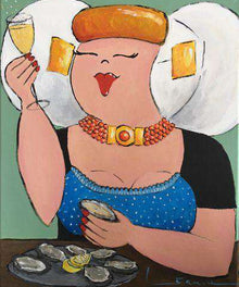 Dame mit Champagner und Austern Diamond Painting