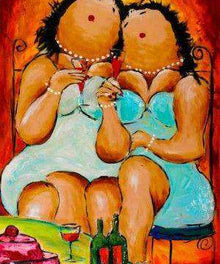 Damen mit Wein Diamond Painting mit Weingläsern