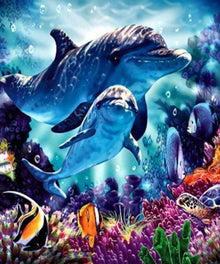 Delfin im Ozean Diamond Painting Motiv