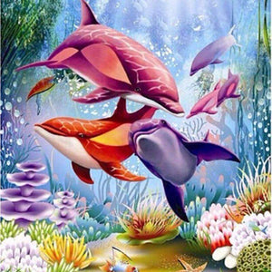Delfine im Korallenriff Diamond Painting