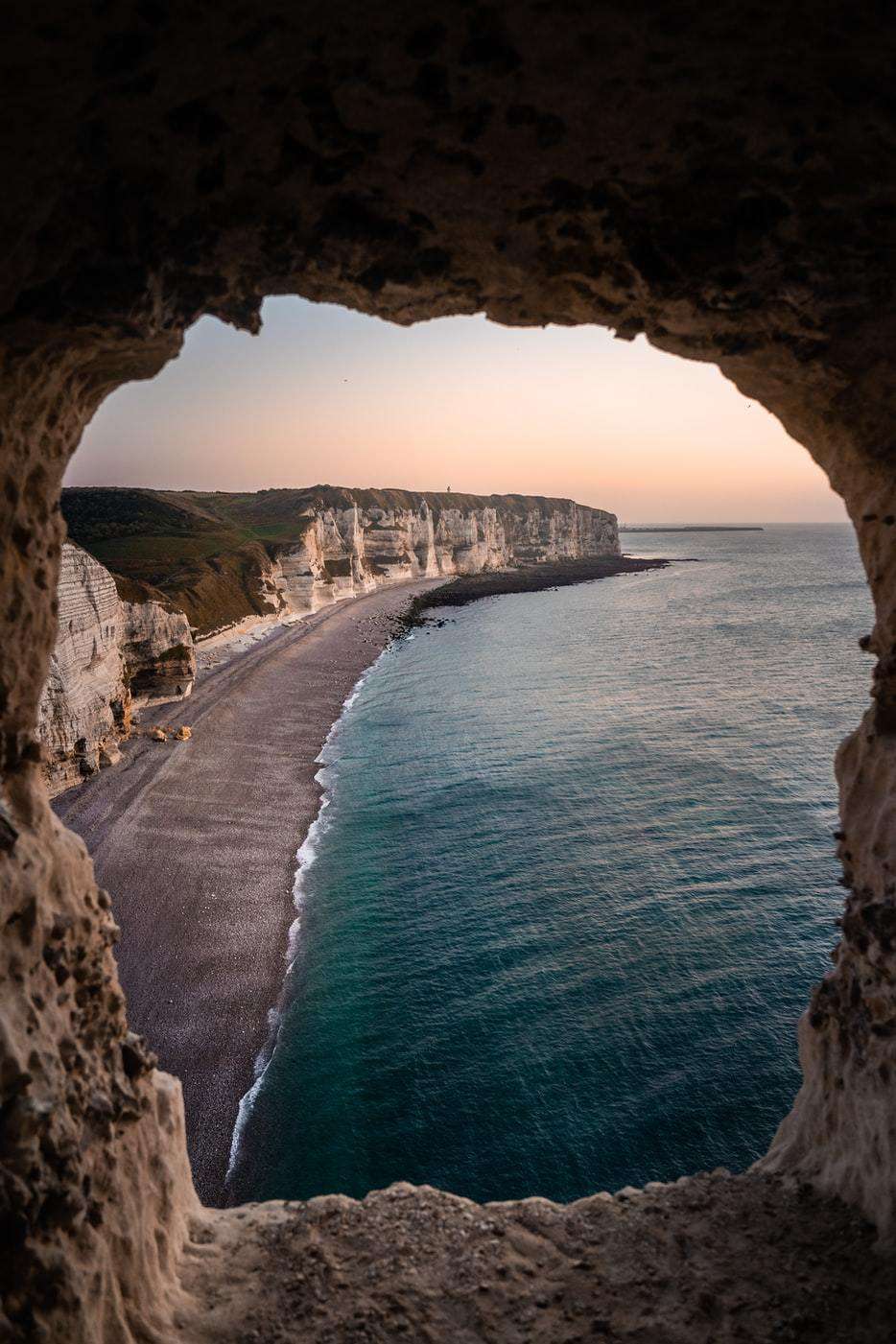 Normandie Klippenblick Diamond Painting mit Felsküste