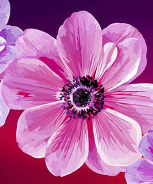 Drei Blumen Diamond Painting mit rosa Blüten