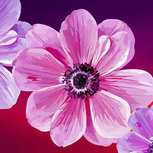 Drei Blumen Diamond Painting mit rosa Blüten