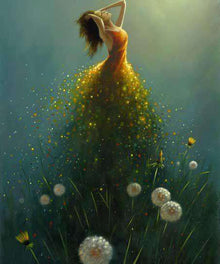 Träumer in der Natur Diamond Painting mit Lichtwiese
