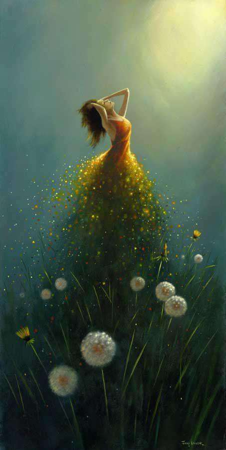 Träumer in der Natur Diamond Painting mit Lichtwiese