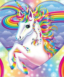 Einhorn farbig Diamond Painting mit Regenbogen