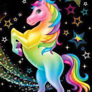 Einhorn bunt Diamond Painting mit Regenbogenfarben