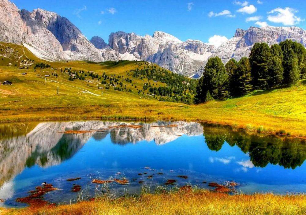 Berge Kanada Diamond Painting mit Bergsee und Spiegelung