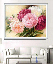 Farbige Rosen Diamond Painting mit rosa Blüten