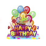 Alles Gute zum Geburtstag 3D Karte mit Ballons und Torte