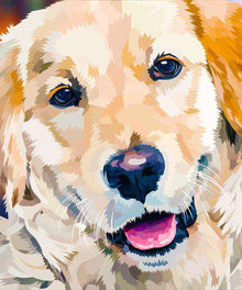Golden Retriever Diamond Painting mit freundlichem Hundeblick