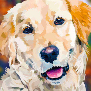 Golden Retriever Diamond Painting mit freundlichem Hundeblick