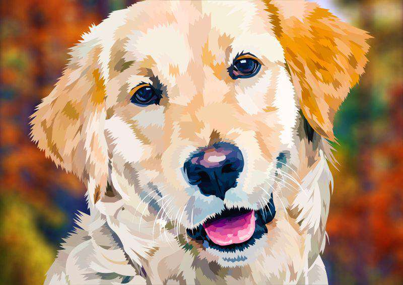 Golden Retriever Diamond Painting mit freundlichem Hundeblick