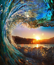 Welle bei Sonnenuntergang - Diamond Painting Meer Motiv